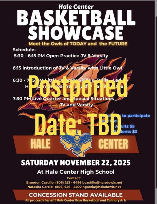 Basketball Show Case Has Been Postponed!